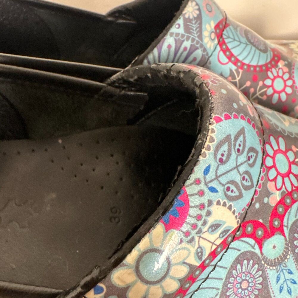 Dansko Paisley Floral Professional Clogs Nursing Shoes EU 39 US 8.5-9 - Picture 4 of 9